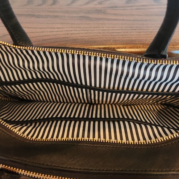 NEW-Kate Spade 100% Leather 13 Inch Double Zip Laptop Bag-Black - Picture 12 of 15